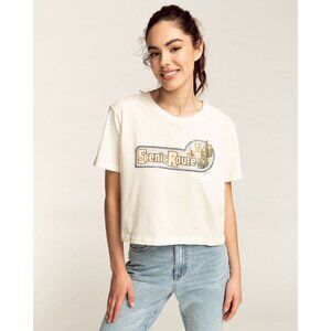 Billabong Cropped T-Shirt Size XS Womens Short Sleeve Scenic Route Graphic Tee